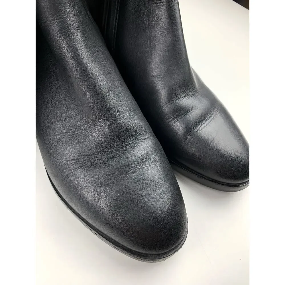 Tory Burch Marsden Over The Knee Black Leather Boots Equestrian Women's 6.5